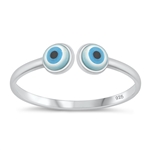 Silver Stone Ring - Evil Eye