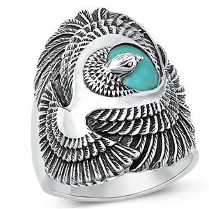 Silver Stone Ring - Eagle