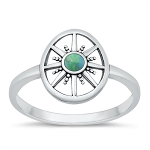 Silver Stone Ring - Compass