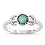 Silver Stone Ring - Moon