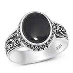 Silver Stone Ring - Bali Style