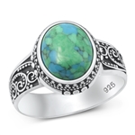 Silver Stone Ring - Bali Style