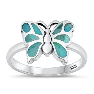 Silver Stone Ring - Butterfly