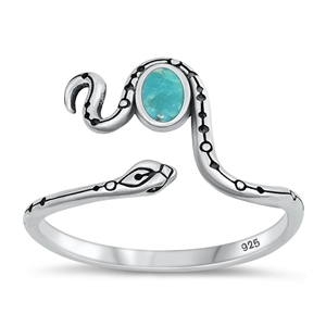 Silver Stone Ring - Snake