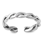 Silver Toe Ring - Twist Braid