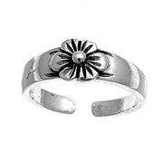 Silver Toe Ring - Plumeria