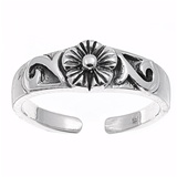 Silver Toe Ring - Plumeria