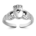 Silver Toe Ring - Claddagh