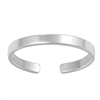 Silver Toe Ring - Flat Band - 2mm