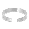 Silver Toe Ring - Flat Band - 3mm