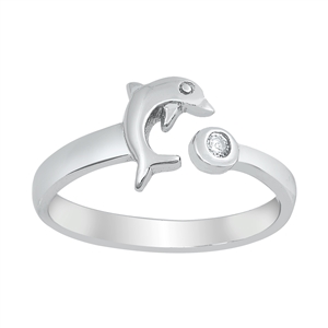 Silver Toe Ring - Dolphin