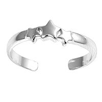 Silver CZ Toe Ring - Star