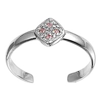 Silver CZ Toe Ring