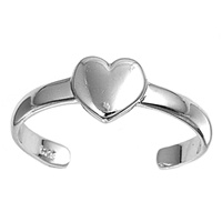 Silver Toe Ring - Heart