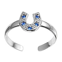 Silver CZ Toe Ring - Horse Shoe