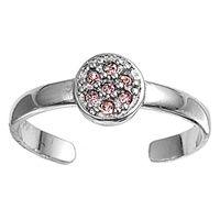 Silver CZ Toe Ring