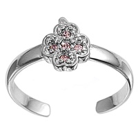 Silver CZ Toe Ring