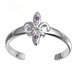 Silver CZ Toe Ring - Fleur De Lise