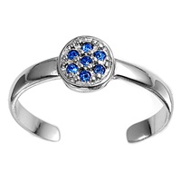 Silver CZ Toe Ring