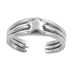 Silver Toe Ring - Star