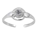 Silver CZ Toe Ring