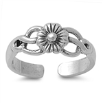 Silver Toe Ring - Flower