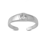 Silver CZ Toe Ring