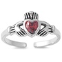 Silver CZ Toe Ring - Claddagh