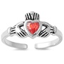 Silver CZ Toe Ring - Claddagh