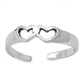 Silver Toe Ring - Hearts