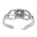 Silver Toe Ring - Flower