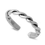 Silver Toe Ring - Braid