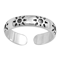 Silver Toe Ring - Sun