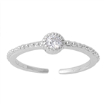 Silver CZ Toe Ring