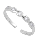 Silver CZ Toe Ring