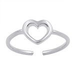 Silver Toe Ring - Heart