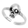 Silver Toe Ring - Skull