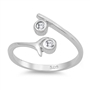 Silver CZ Toe Ring