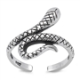 Silver Toe Ring - Snake