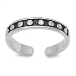 Silver Toe Ring - Polka Dots