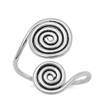 Silver Toe Ring - Spirals