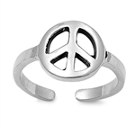 Silver Toe Ring - Peace Sign
