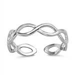 Silver Toe Ring - Braided Band