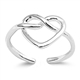 Silver Toe Ring - Pretzel Heart