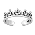 Silver Toe Ring - Crown