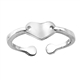 Silver Toe Ring - Heart