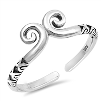 Silver Toe Ring - Spiral
