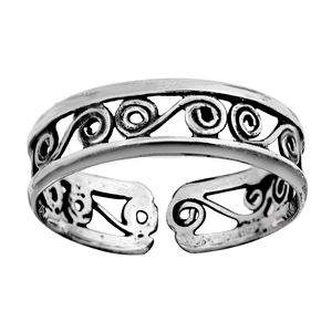 Silver Toe Ring - Bali Design