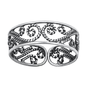 Silver Toe Ring - Bali Design