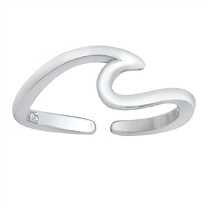 Silver Toe Ring - Wave